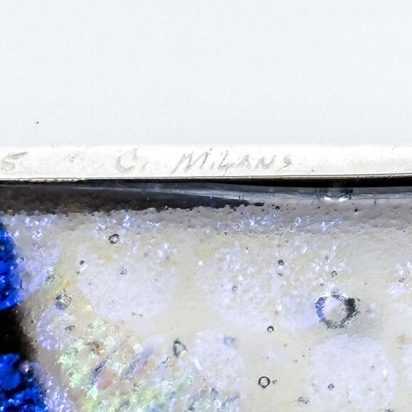 Iridescent Dichroic Glass Sterling Silver Pendant | Modern Artisan | Milans - Picture 6 of 7